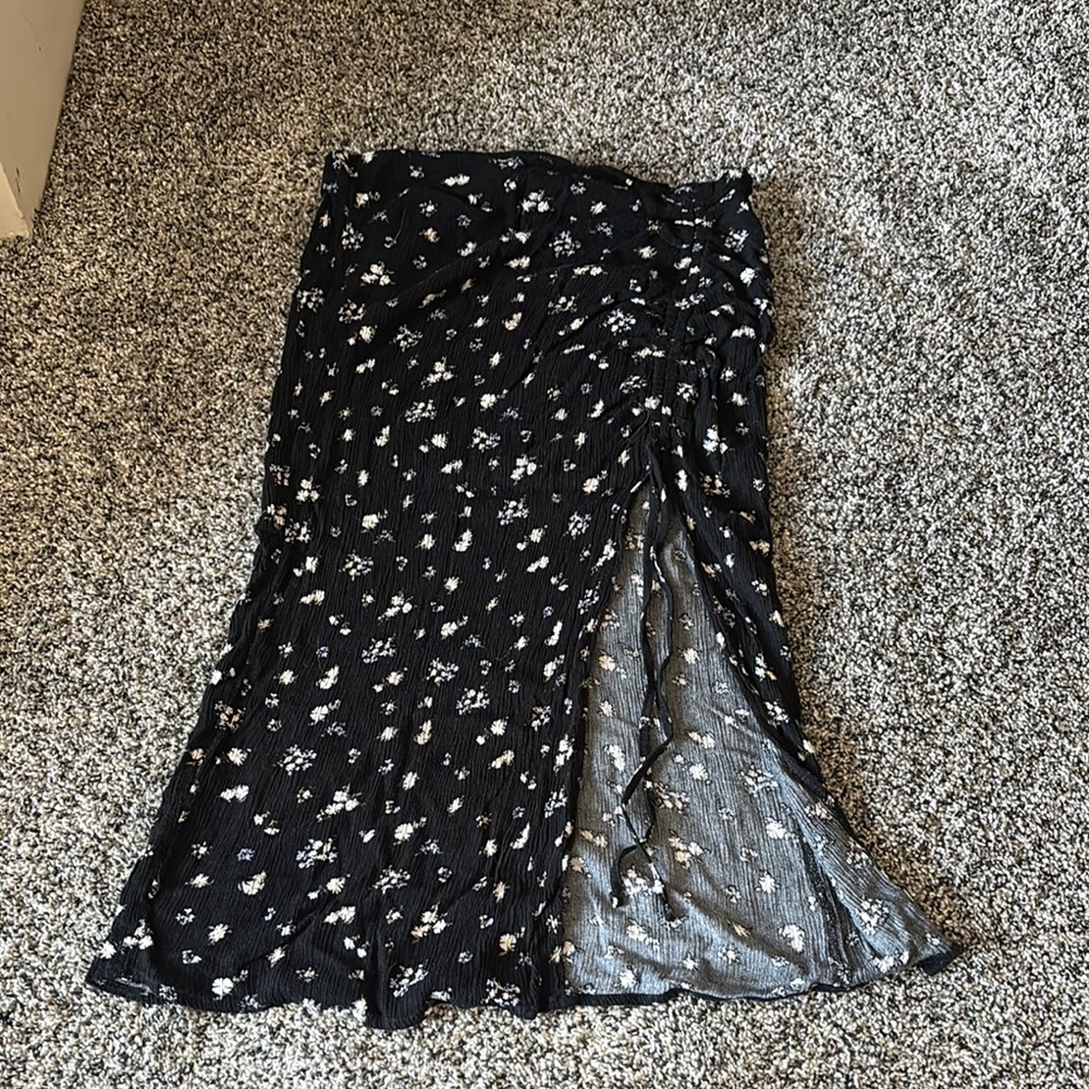 Floral Black Skirt